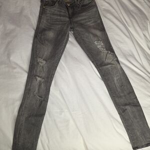 True Religion Charcoal Skinny Jeans - Halle Mid Rise Super Skinny